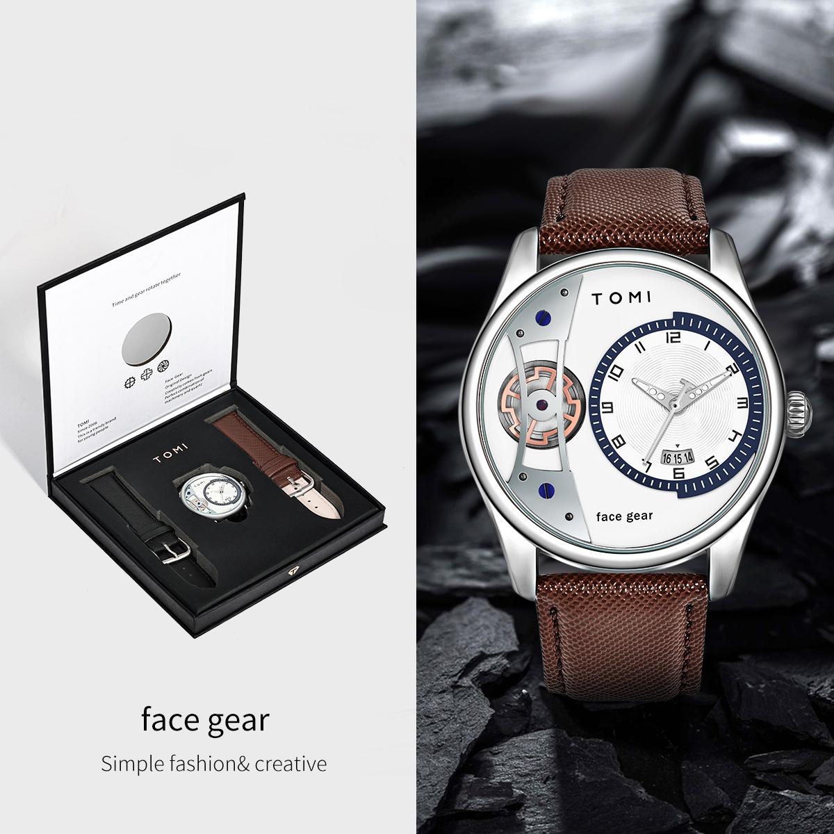 

Set Gift Box for Men s Minimalist Business Quartz Watch Luxury Versatile Double Strap Detachable Watch Festival Gift