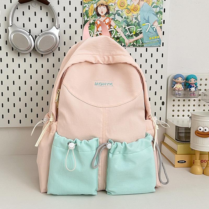 

Свежий и милый рюкзак с контрастной цветной вставкой, повседневный и легкий рюкзак большой вместимости для учеников средней школы