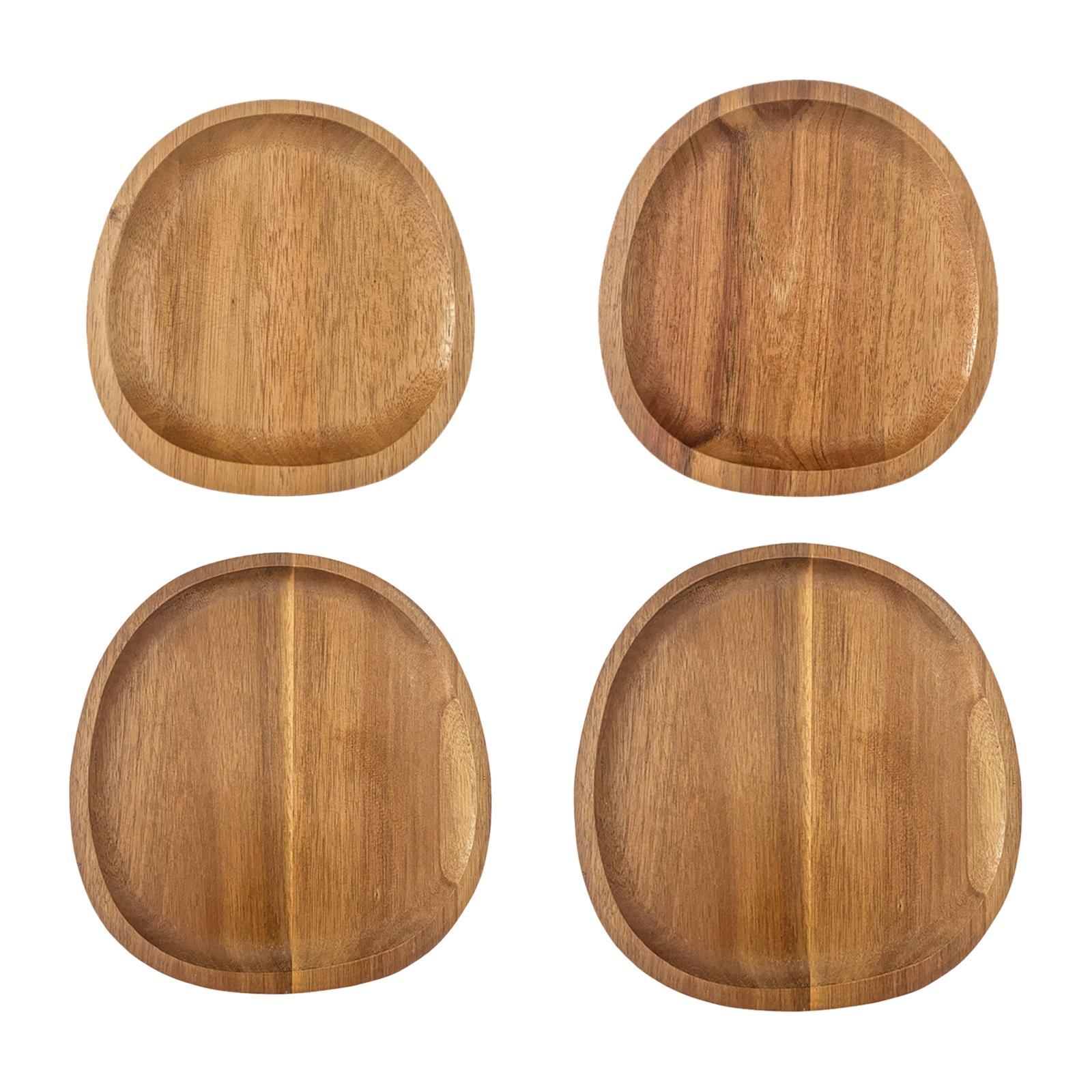 Wood Serving Tray Tea Cup Coffee Tray for Centerpiece Countertop Farmhouse 20cmx20cmx1.5cm