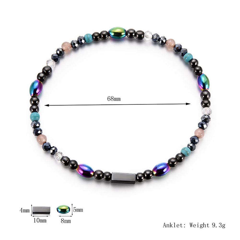 3PCS Simple Style Black Gallstone Acrylic Beads Foot Anklet Ankle Bracelet