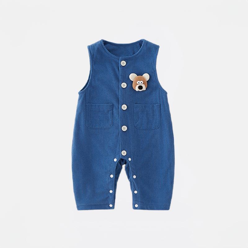 Corduroy Baby Romper: Warm Sleeveless Harem Pants for Boys - Early Winter/Autumn Style