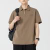 Polo Top Short-sleeved Mens Summer Latest American Heavy Steel Stamped Lapel T-shirt Top for Men