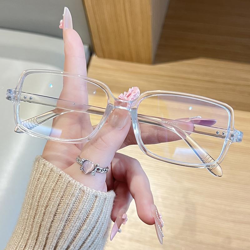 Korean square simple plastic reading glasses for men and women fashion trendy anti blue light Eyewear