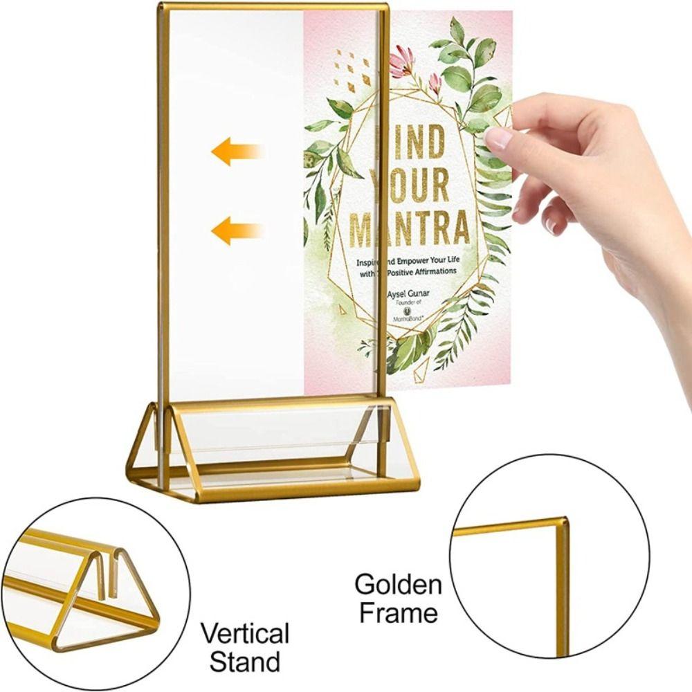 with Base Label Holder Transparent Menu Card Rack Wedding Numbers Stand  Party Wedding Decorations