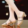 sandalias femininas women cute silver peep toe high quality anti skid square heel shoes lady fashion golden sexy sandals ab552