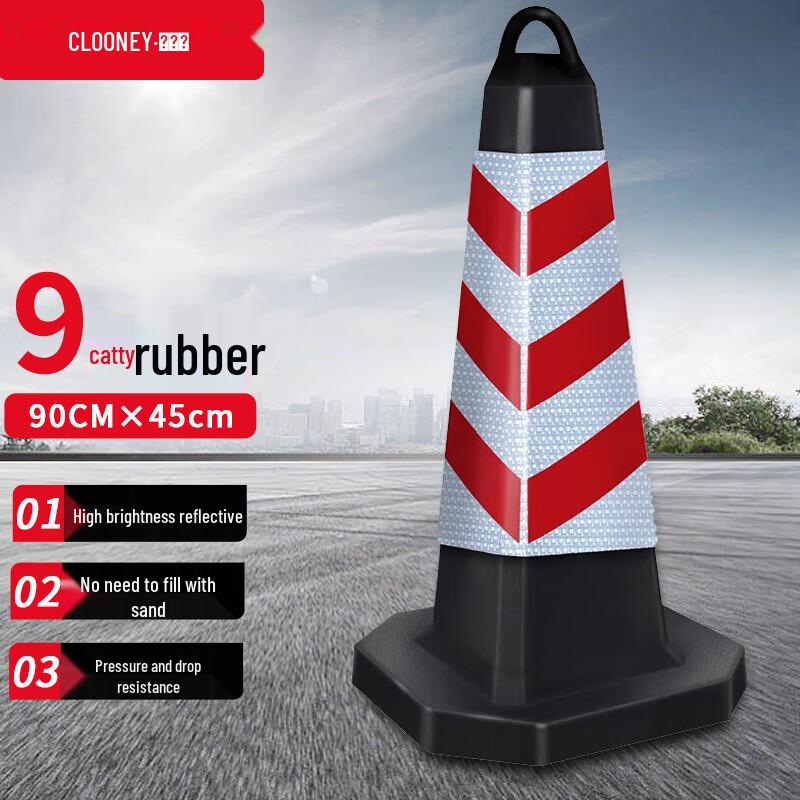 Cruony 90cm Reflective Rubber Traffic Cone
