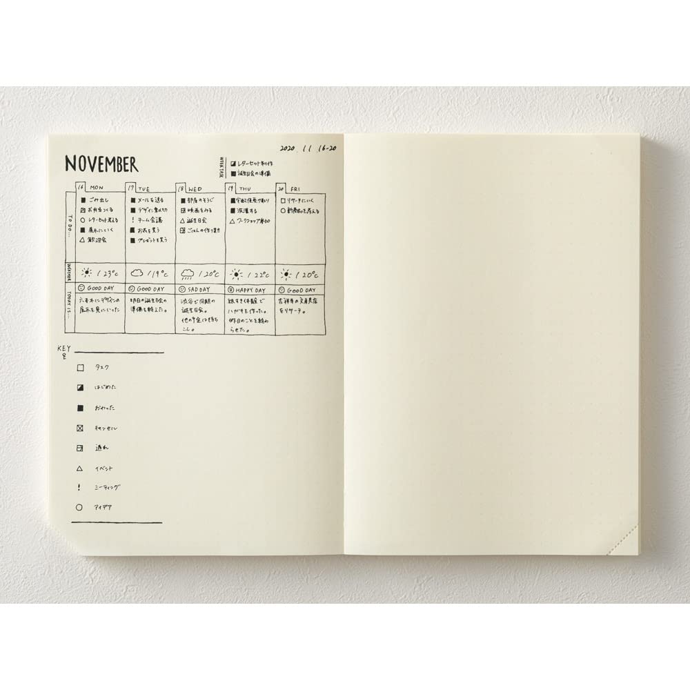 DESIGNPHIL MIDORI MD Notebook Journal, A5, 1 Page Per Day, Dot Grid A, 15313006