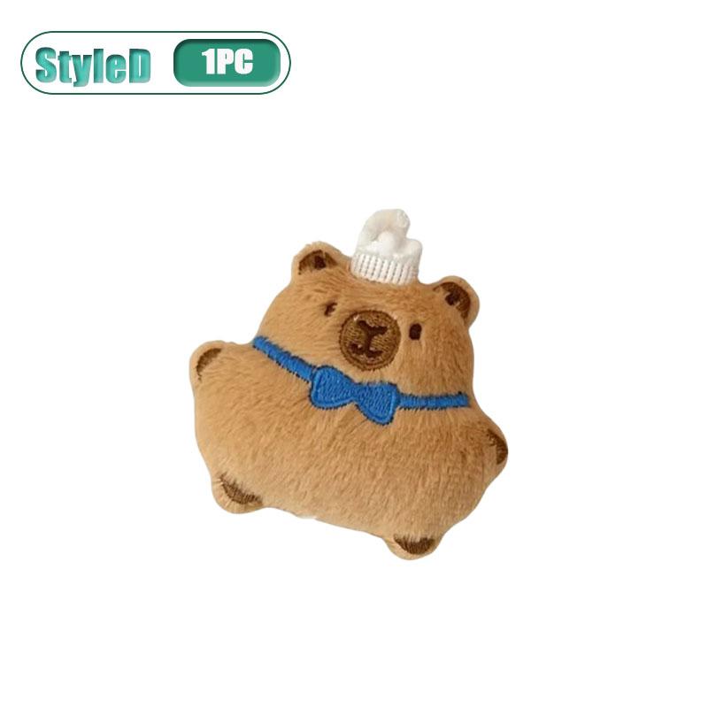 1-10PCS Adorable Capybara Plushie Keyring Funny Bread Topper Anime Style Fluffy Hanging Toy Cute Food Decor For Teens