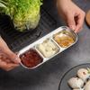 Stainless Steel Seasoning Dish Korean Metal Barbecue Sauce Dipping Dish Plate Kitchen Accessory