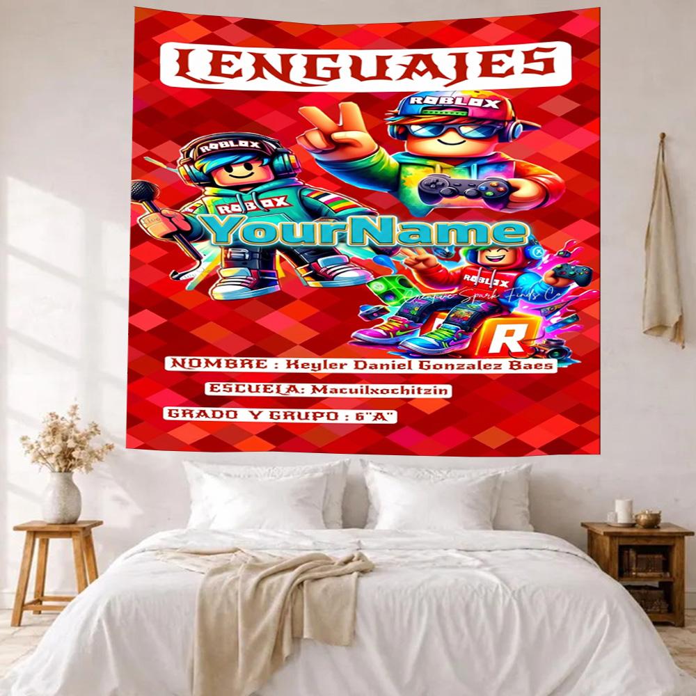 Roblox Personalizat Numele Tău Decor de Perete Tapiserie Artă Pentru Comemorare Animale de Companie Zi de Naștere Petrecere de Nuntă Fundal Cadou de Familie