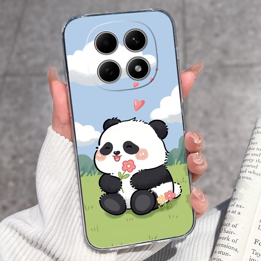 For Redmi Note 15 14 13 Pro Plus 5 5A 4 4X Phone Case Chinese Style Red-Crowned Crane Patterns Transparent TPU Shockproof Casing For Redmi Soft Covers