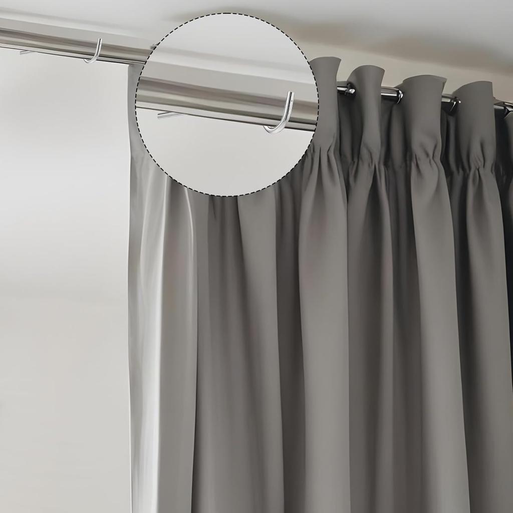 4 Pcs Single Curtain Rod Support, Curtain Rod Bracket Metal Curtain Rod Support Hanger Without Screws for Curtain Rod