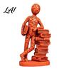 Butées de livre décoratives pour étagères de bibliothèque Statue d'amant de livres en résine Sculpture de lecteur s'appuyant sur une pile de livres Cadeaux significatifs Nouvelle maison Abstrait