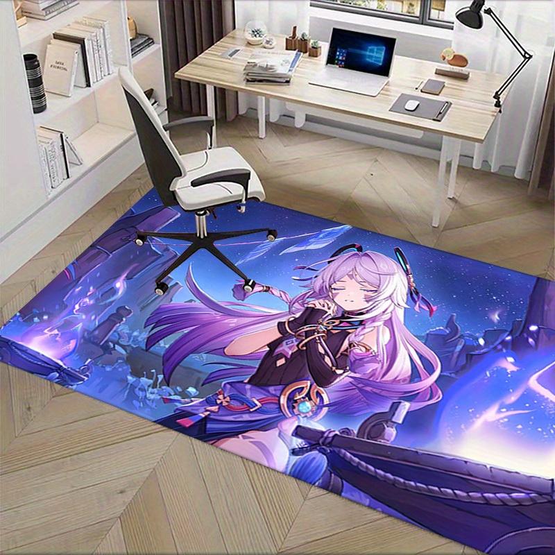 Office Carpet Genshin Impact Fantasy Anime Character Design for Desk Chair Protection, Gaming Room D
