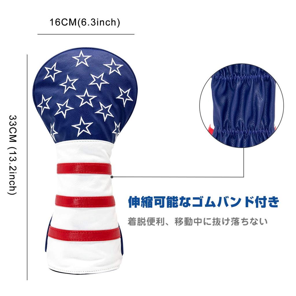 Golf Head Cover Driver Cover Fairway Wood Cover Utility Cover Golf Club Head Cover PU Leather Golf Wood Cover Golf Club Set Head Cover with Number Tag