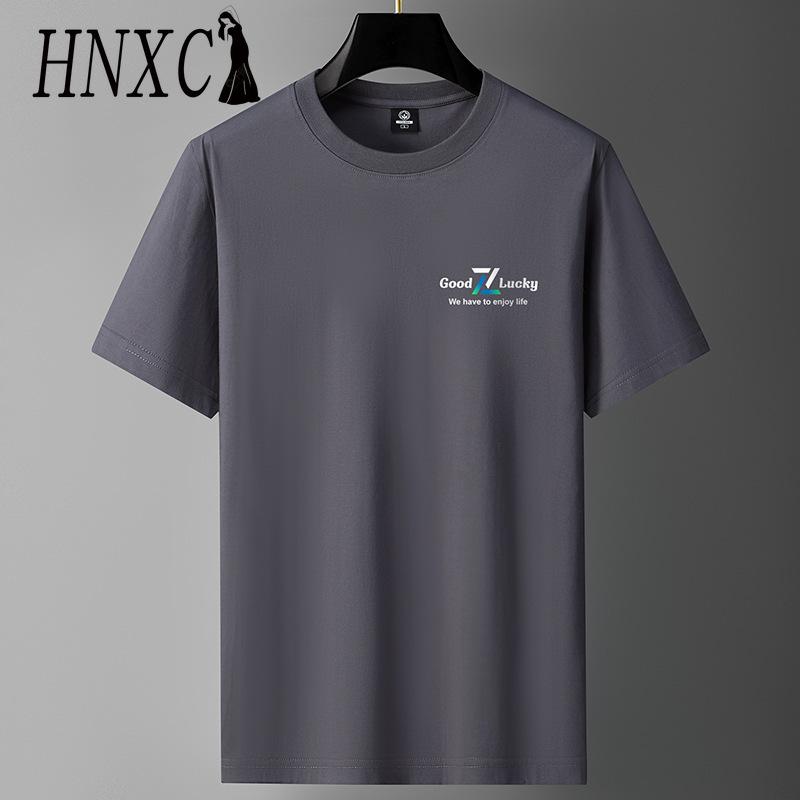 HNXC Puuvillane lühikeste varrukatega T-särk Meeste moodne vaba poolvarrukatega särk trükitud kaastundesärk