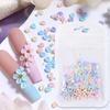 1 Set Flower Petal Nail Art Charm 3D Resin Floral Petal Golden Beads DIY