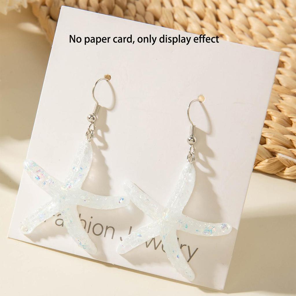 Modische und niedliche Imitations-Seestern-Anhänger Damen-Schmuck Ohrringe Blauer Seestern-Anhänger Ohrringe