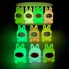 2ks Mini Svítící Flocking Labubu Figurky Mini Panenka Pryskyřičné Řemesla DIY Ozdoba Dětské Ložnice Domácí Stolní Dekorace Doplňky