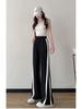Women's Spring/Summer Plus Size Slimming Wide-Leg Straight Pants - Trendy High-Street Loose Casual Floor-Length Design