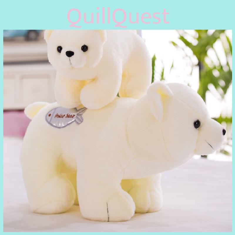 Adorable Plush Arctic Bear Stuffed Animal Soft White Bear Doll For Kids 25cm 35cm 45cm 58cm