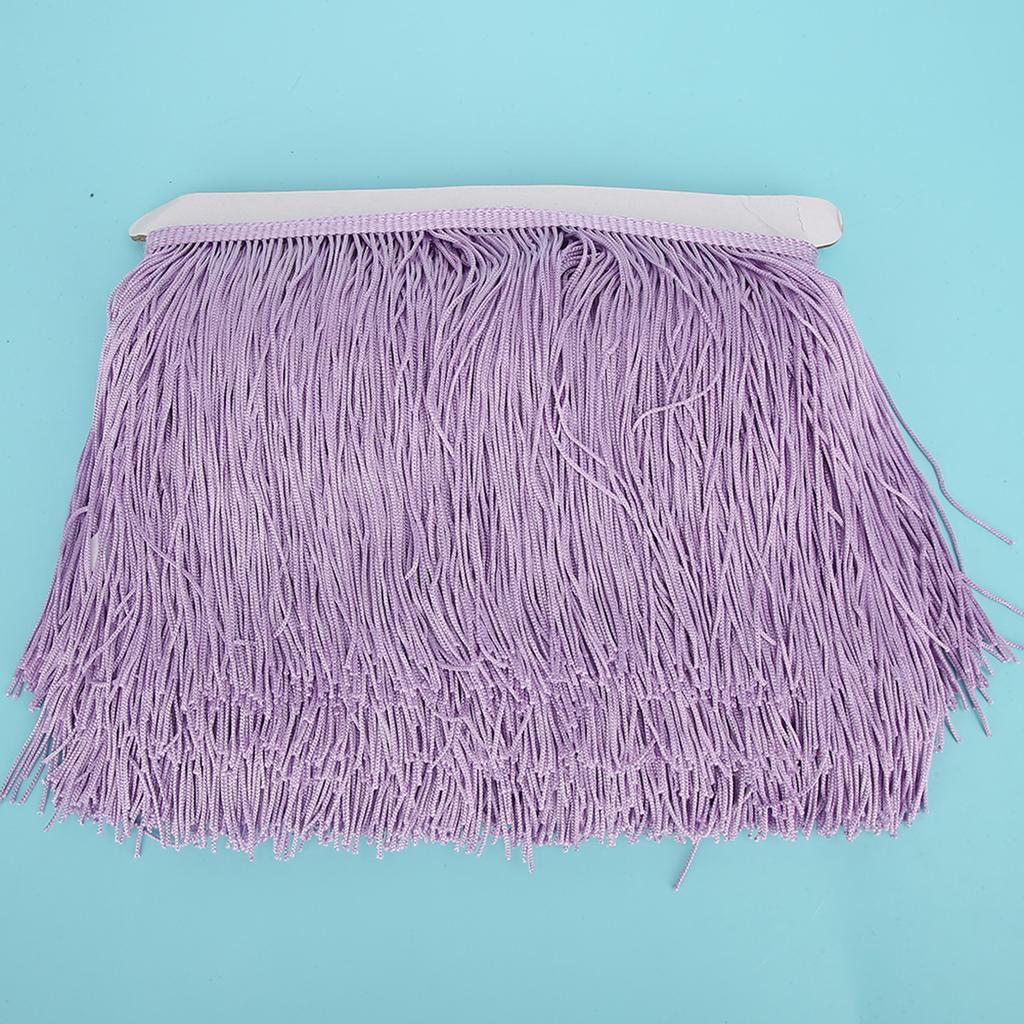 10yd 14cm Langer Fransen Latein Kleid Quasten Polyester Spitze Besatz Band Nähen Bühne DIY Vorhang Bekleidungszubehör Violett