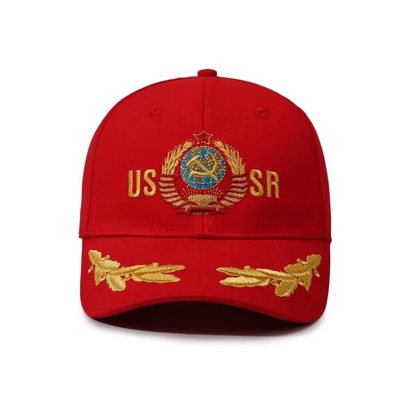 Duck Soviet Sunscreen Outdoor Cotton Baseball Cap Cc Red Tongue Cap Cp Sunshade Revolution Men's and Women's Letter Embroidered Baseball Cap