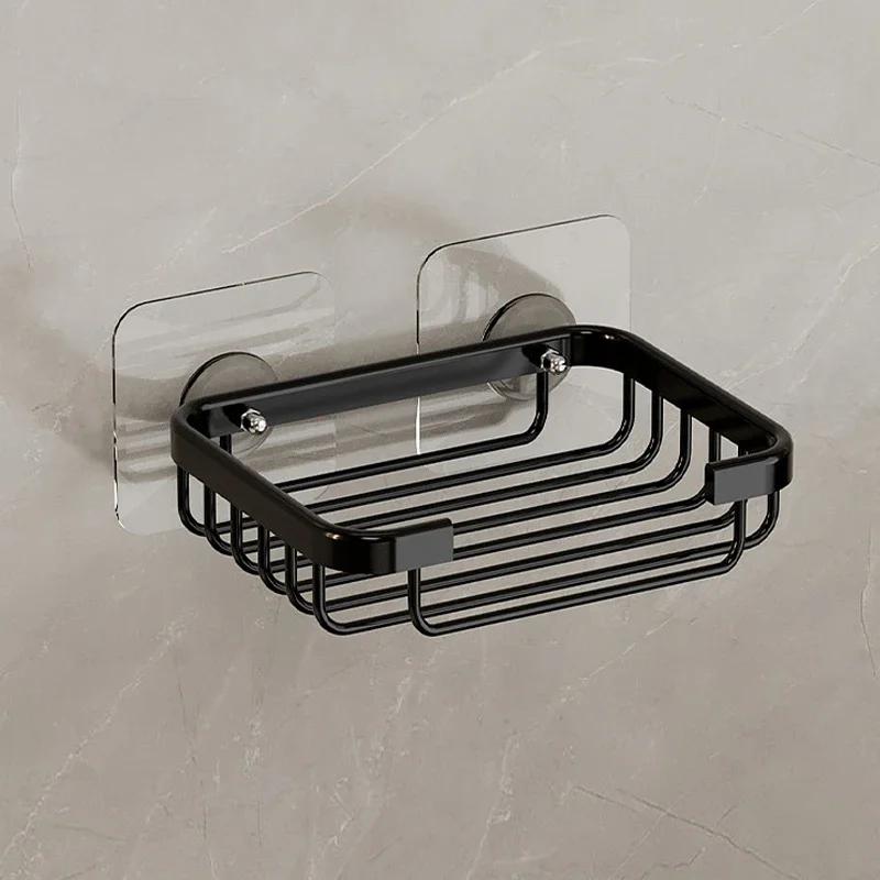 Aluminum Alloy Soap Dish Bathroom Soap Holder With Drain Water Wall Mounted Soap Box Bathroom Accessories