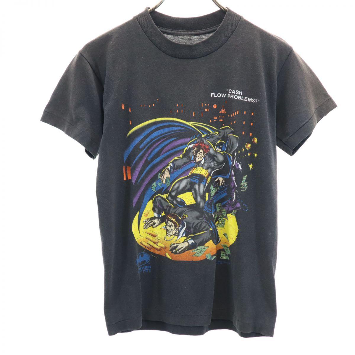 

ВИНТАЖНАЯ футболка с коротким рукавом Batman DC Comics 90-х годов, черная, мужская, б/у
