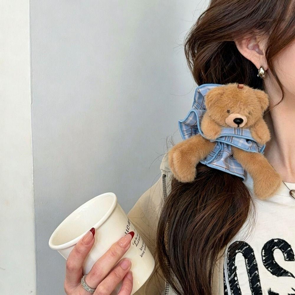 High Elasticity Plush Bear Hair Rope Cute Ponytail Holder Elastic Hair Bands Hair Ring Korean Style Hair Ties Hair Accessories