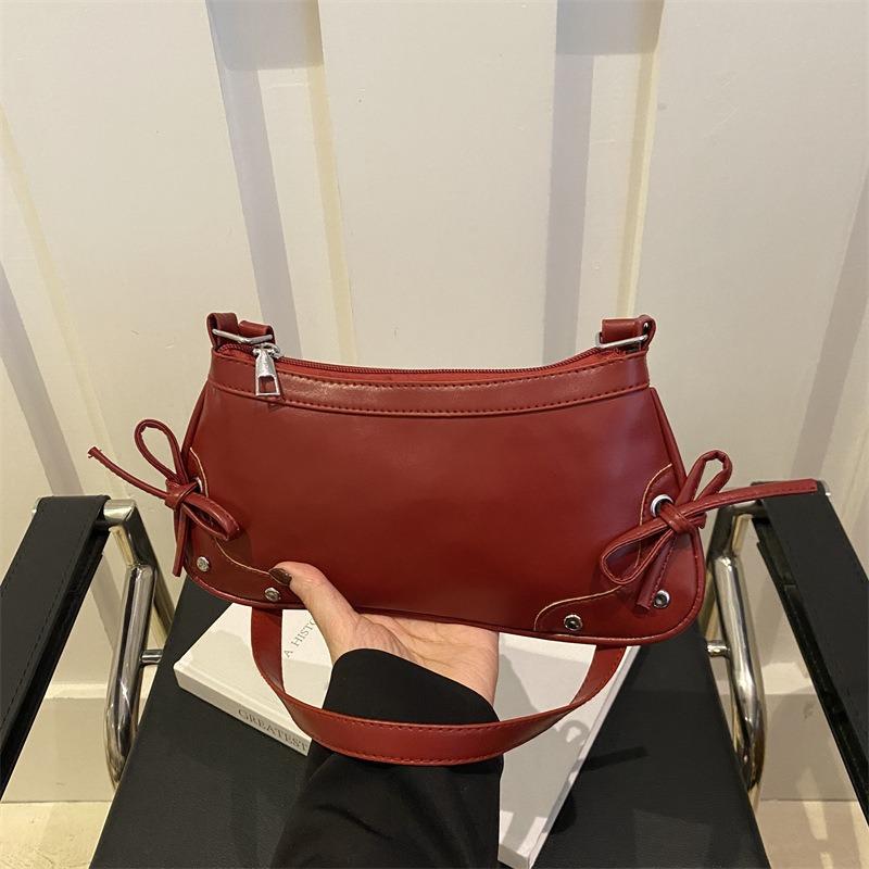 Bag Ladies Fashion 2 New Bow Leopard Print One Shoulder Portable Underarm Bag Fashion Popular Bag