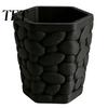 Creative Office Supplies Decor Pebble Texture Pen Holder, Hexagonal Desktop Organizer, Stable Anti-Tip 3D Modern Storage Container Printed PLA Cup for