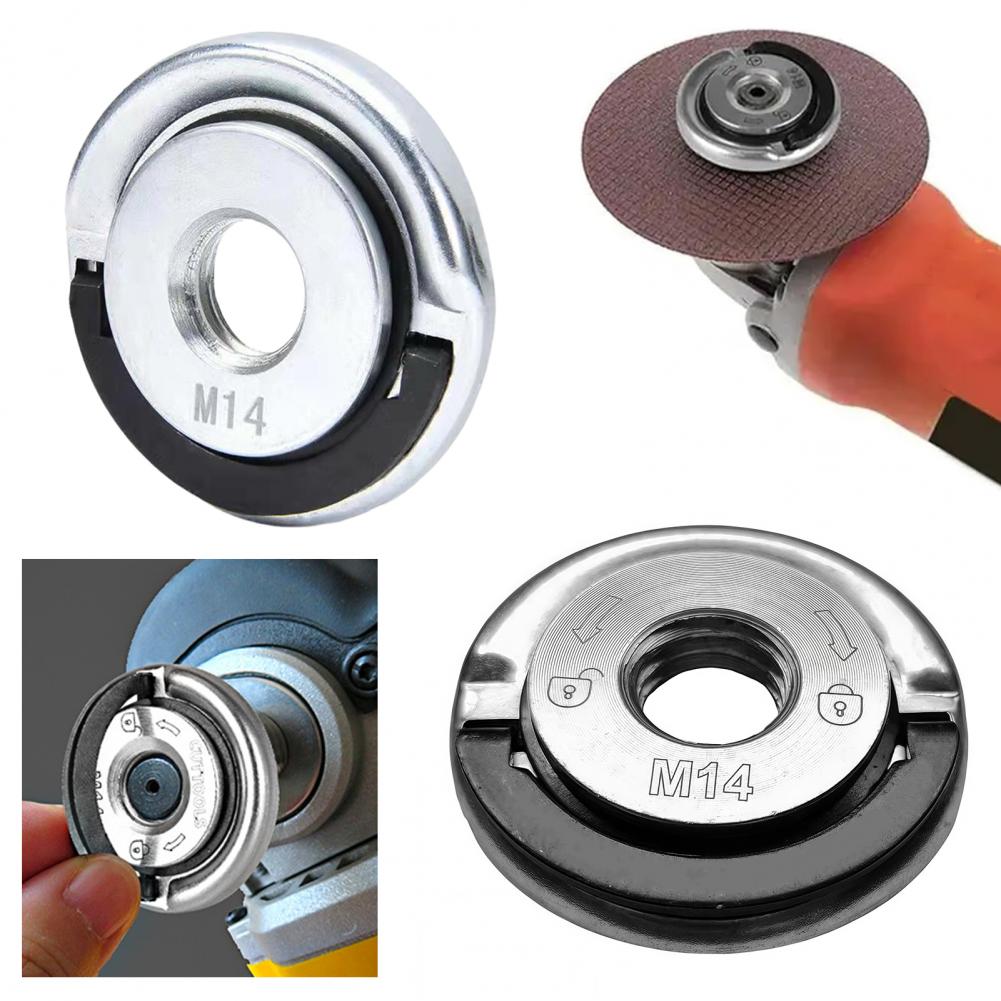 Angle Grinder Flange Nut M14 Threaded Flange Locking Nut Angle Grinding Tool Flange Nut M14 Quick Release Locking Parts