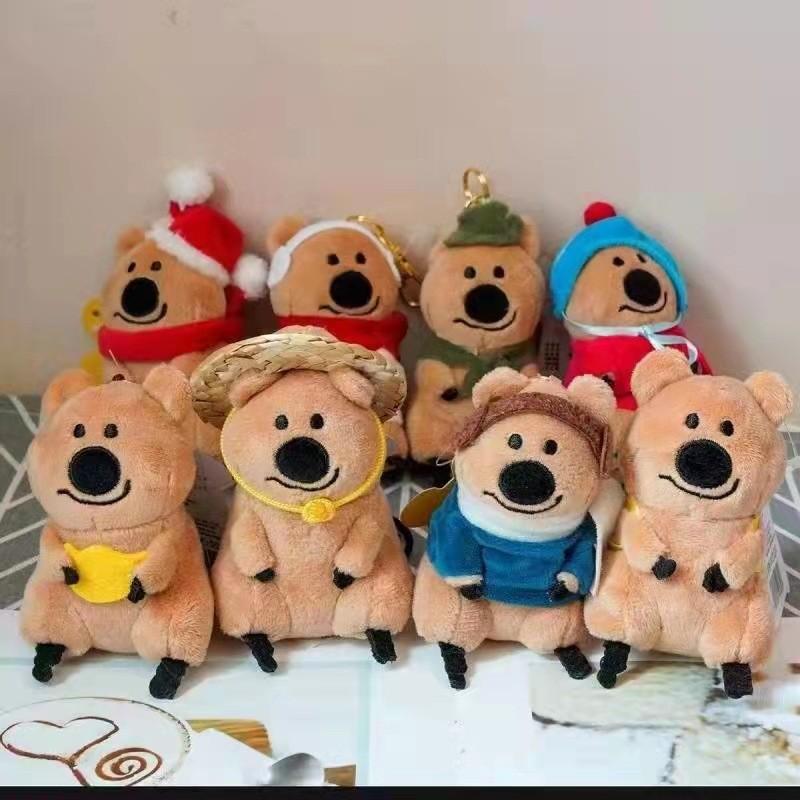 Bear Kangaroo Plush Keychain With Christmas Hat For Kids Gift And Collectible Decor