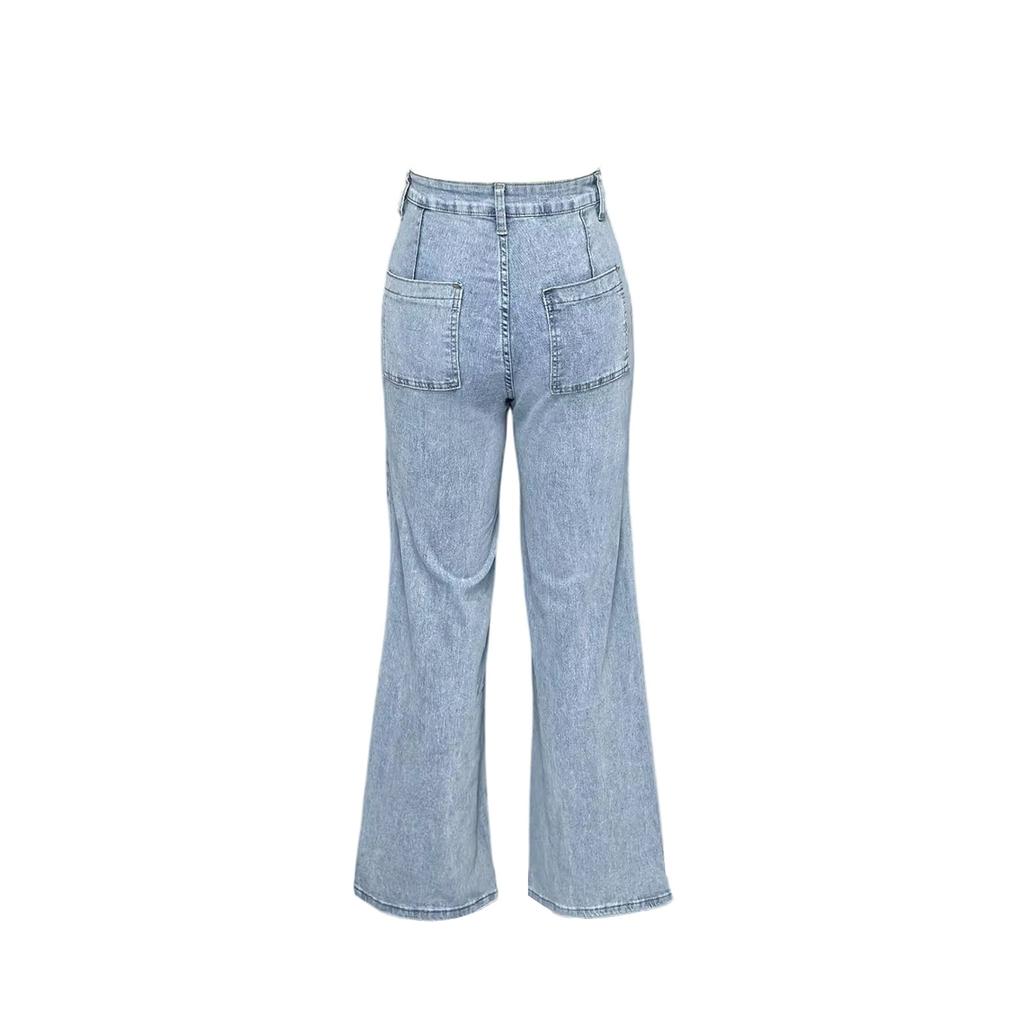 Women's Denim Classic Versatile High Waist Fashionable Trousers