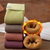 2 Pairs Women Winter Socks Mid-tube Solid Color High Elasticity Keep Warm Lightweight Comfort Warmth Daily Socks Sport Socks