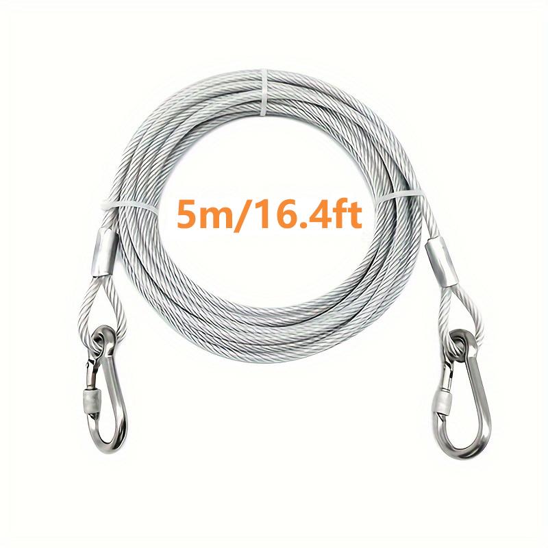 Double-headed Dog Tie Out Cable Leash ,raction Rope with Metal Buckle Steel Wire Anti-rust Training Collar,Outdoor Dogs Strap