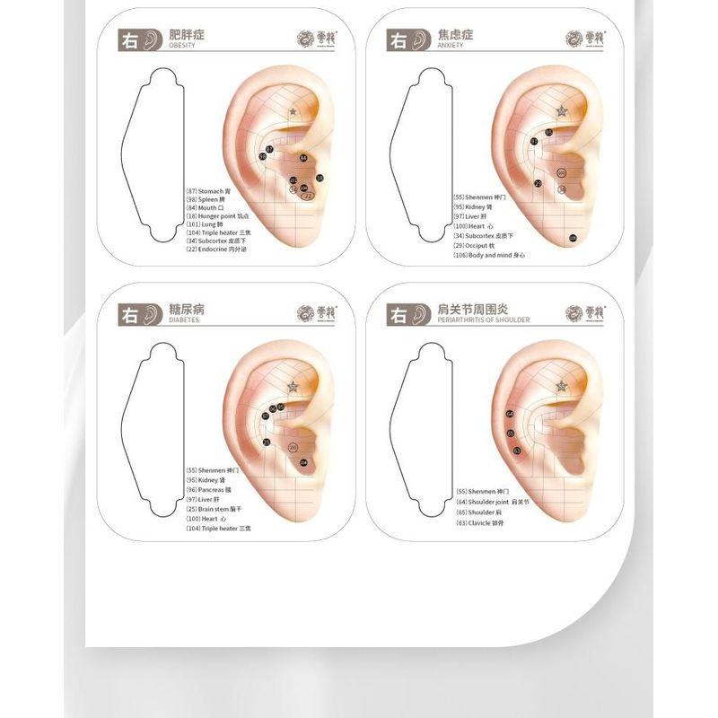 Miumi - Nálepka s magnetickými korálky na akupunkturní body ucha z umělých perel / kamínků