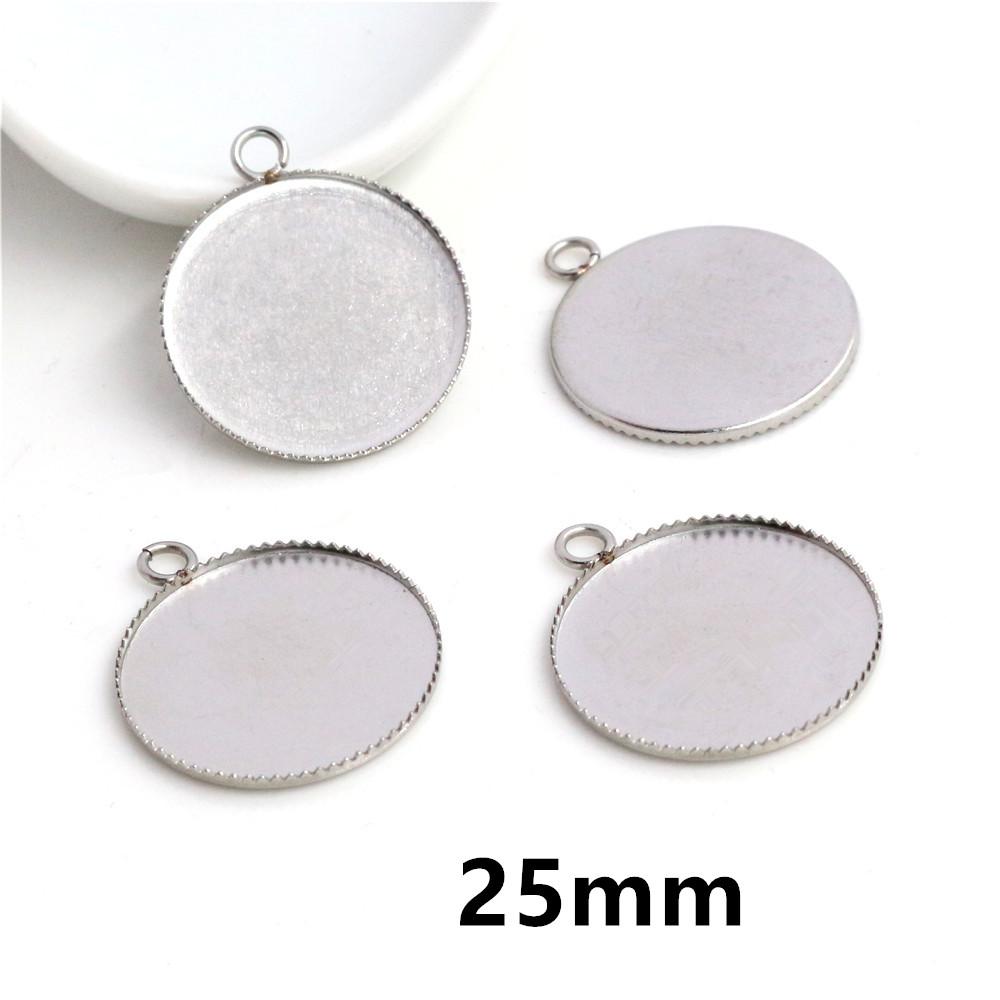  10pcs 18x25mm/13x18mm/25mm/30mm Inner Size Stainless Steel Simple Pendant Cabochon Base Base Setting Tray DIY Jewelry Findings