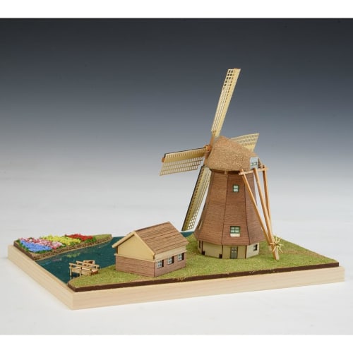 Woody Joe European Streets Series: Kinderdijk, Netherlands Wooden Model Assembly Kit (Diorama)