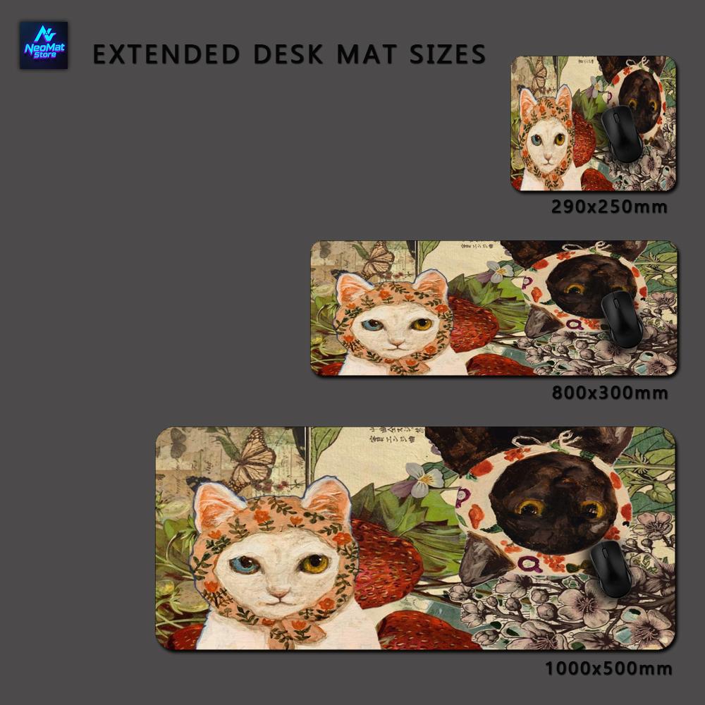 Mouse Pad Cat Desk Mat Pink Mousepads X Pc Decoration Accessory Carpet Cute Keyboard Pad Extra Large Pc Rug Van Gogh Art