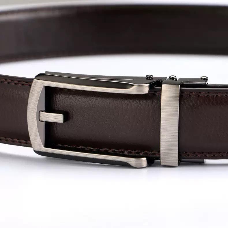 Men's High-End Faux Leather Belt with Automatic Buckle, 3.2cm Wide - Fashionable Business Style
