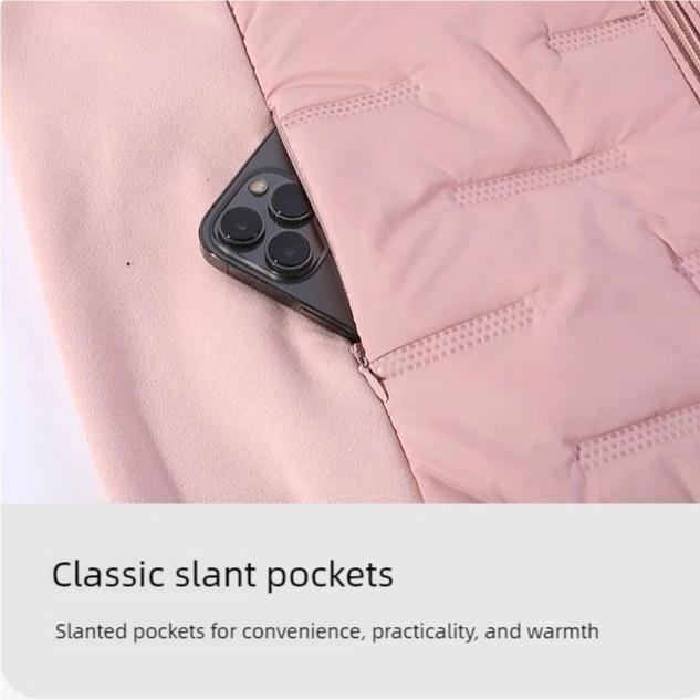 Women's Patchwork Sports Cotton Jacket Warm Stand Collar Slim Lightweight Autumn Winter Outdoor Windproof Coat