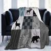 Country cottage bear moose blanket sofa decoration blanket travel warm blanket boys and girls holiday gift