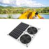 Solar drive ventilation fan, 100 W 12 inch double fan design, waterproof coating, two metal protective net, indoor and outdoor   circulation for