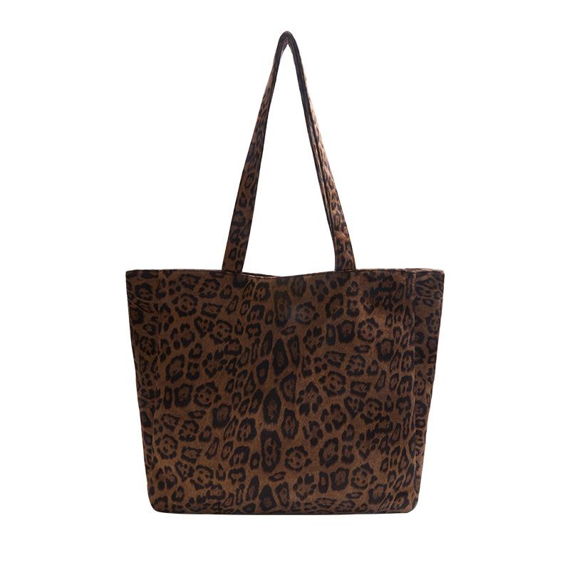 Leopard print bag women's 2025 new super popular tote bag large-capacity college student class commuter bag shoulder bag