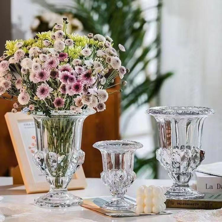 Hochwertige transparente Glasvase für elegante Heimdekoration und frische Blumenarrangements