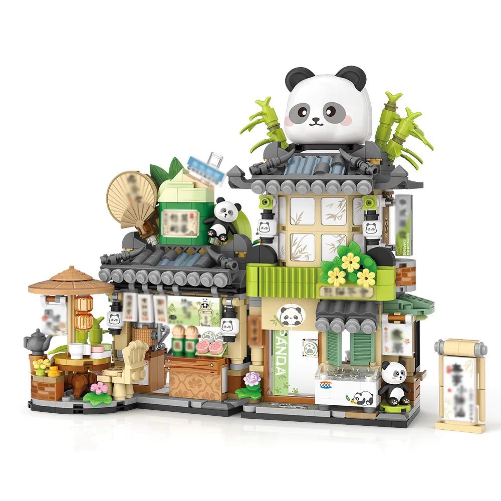 City Tea House Building Blocks Set Blocks Craft Toys DIY Toys Car Decoration Crafts Animation Derivatives Children Toys