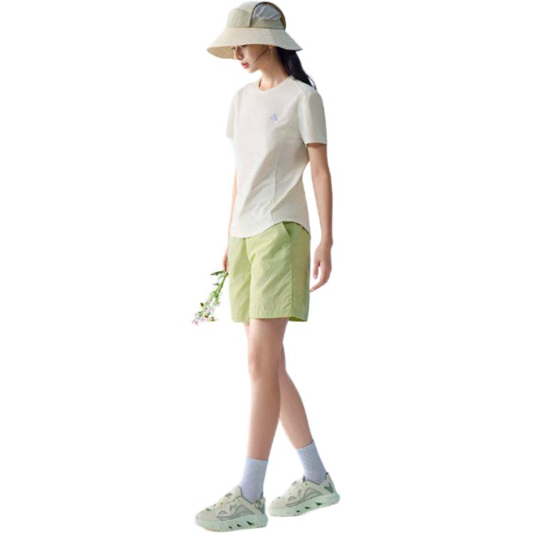 Anta Outdoors Short Sleeve Knitted T-Shirt Summer 2026 Women Tops Warm-Jade-White 962626104-2