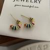 Dopamine Color Enamel Donut Hoop Earrings: Sweet, Luxurious, and Chic Design